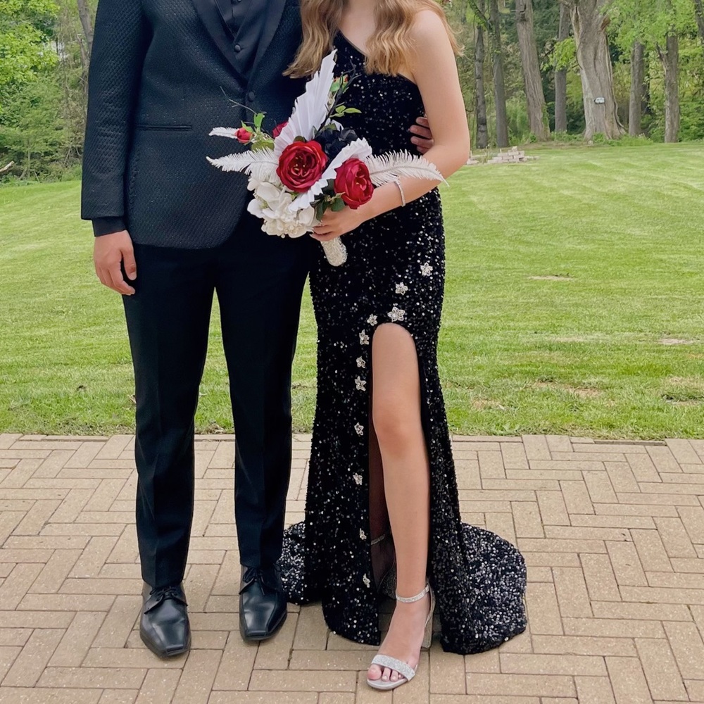 Black Sequin Star Dress